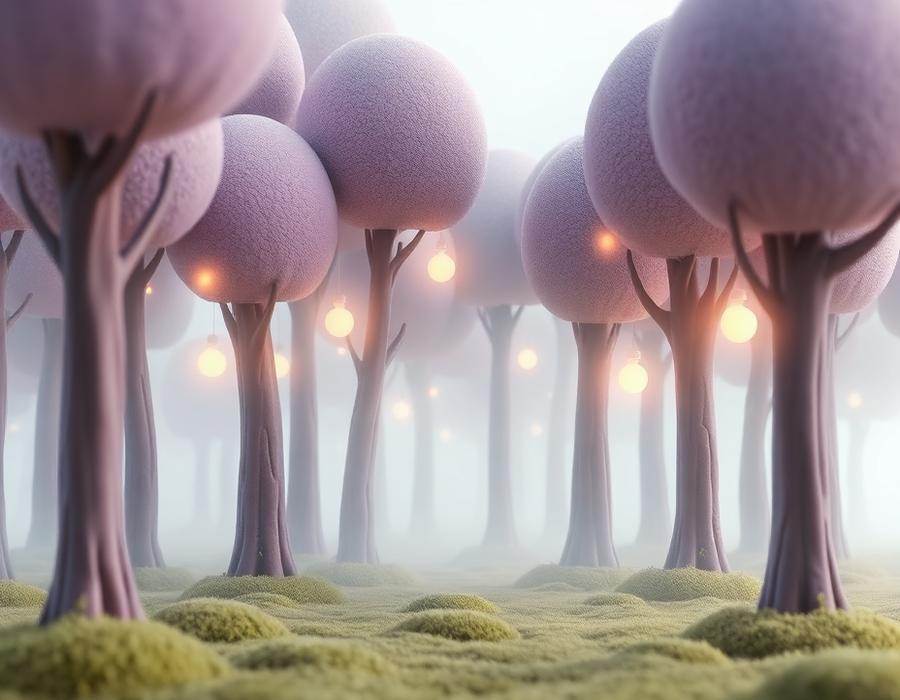 A quiet private grove wrapped in soft mist